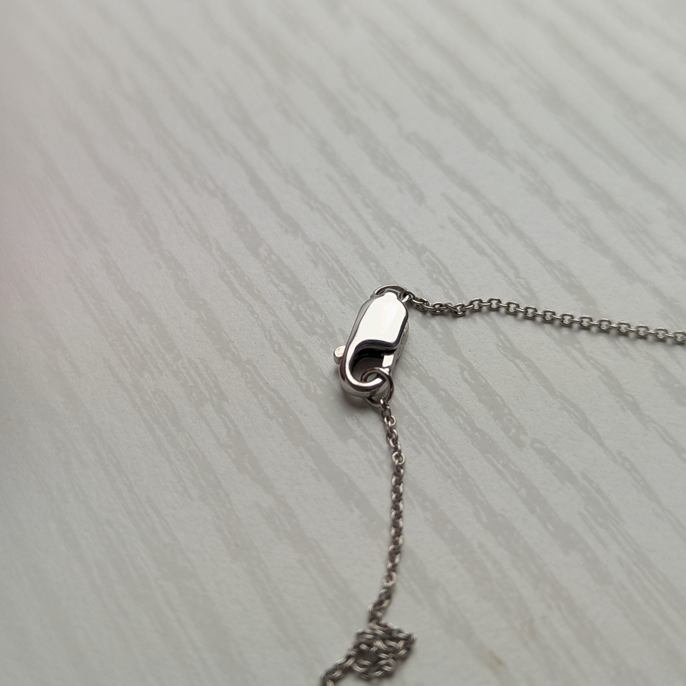 Sterling Silver Diamond Lotus Pendant Necklace - NWT - Picture 6 of 8